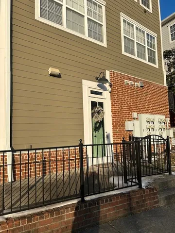 a view of a brick building from a roof