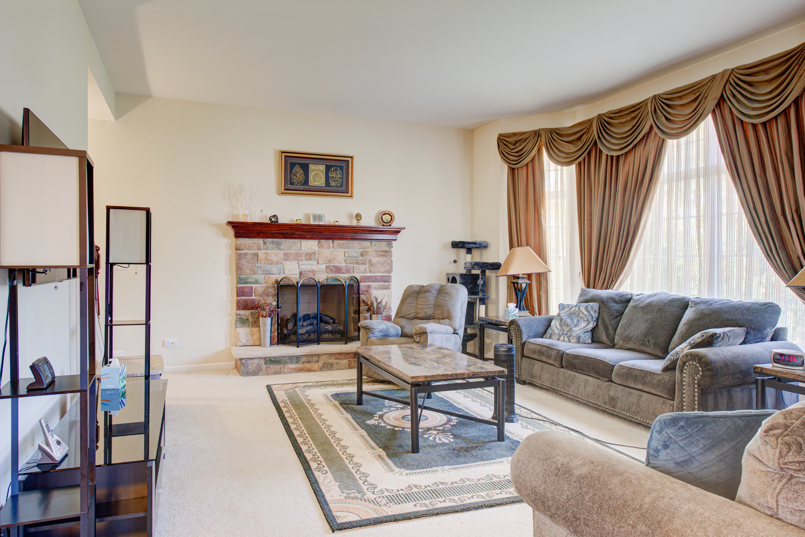 24520 Rockefeller Court Plainfield, IL 60544 - Photo 17 of 57 a living room with furniture and a fireplace