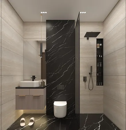 a kitchen with a sink and a refrigerator