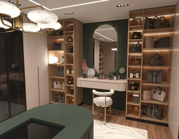 a living room with furniture and potted plant