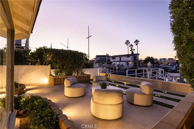 a view of a terrace with furniture