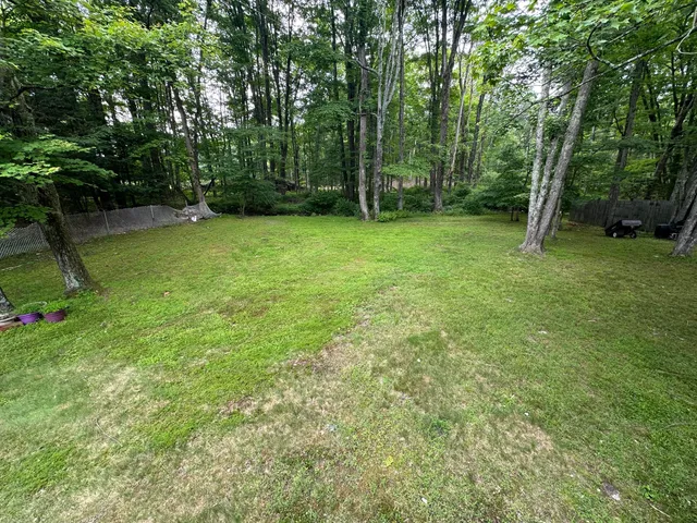 a backyard of a house with lots of green space