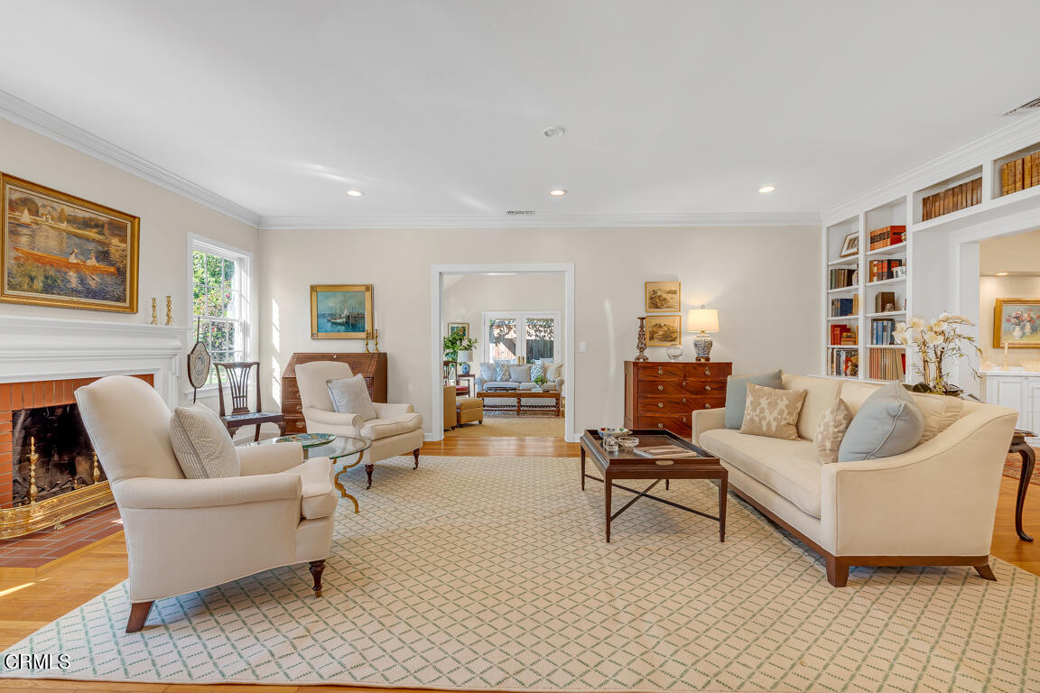 1333 Lida Street Pasadena, CA 91103 - Photo 3 of 38 a living room with furniture and a fireplace