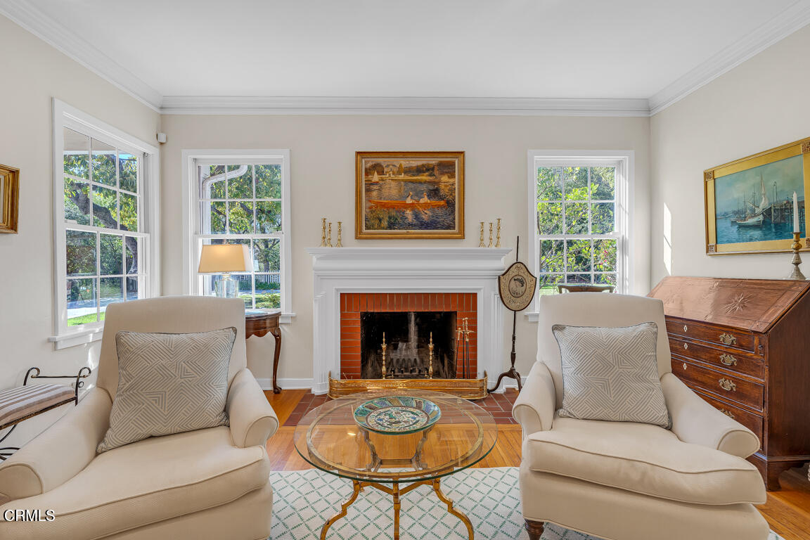 1333 Lida Street Pasadena, CA 91103 - Photo 6 of 38 a living room with furniture a window and a fireplace