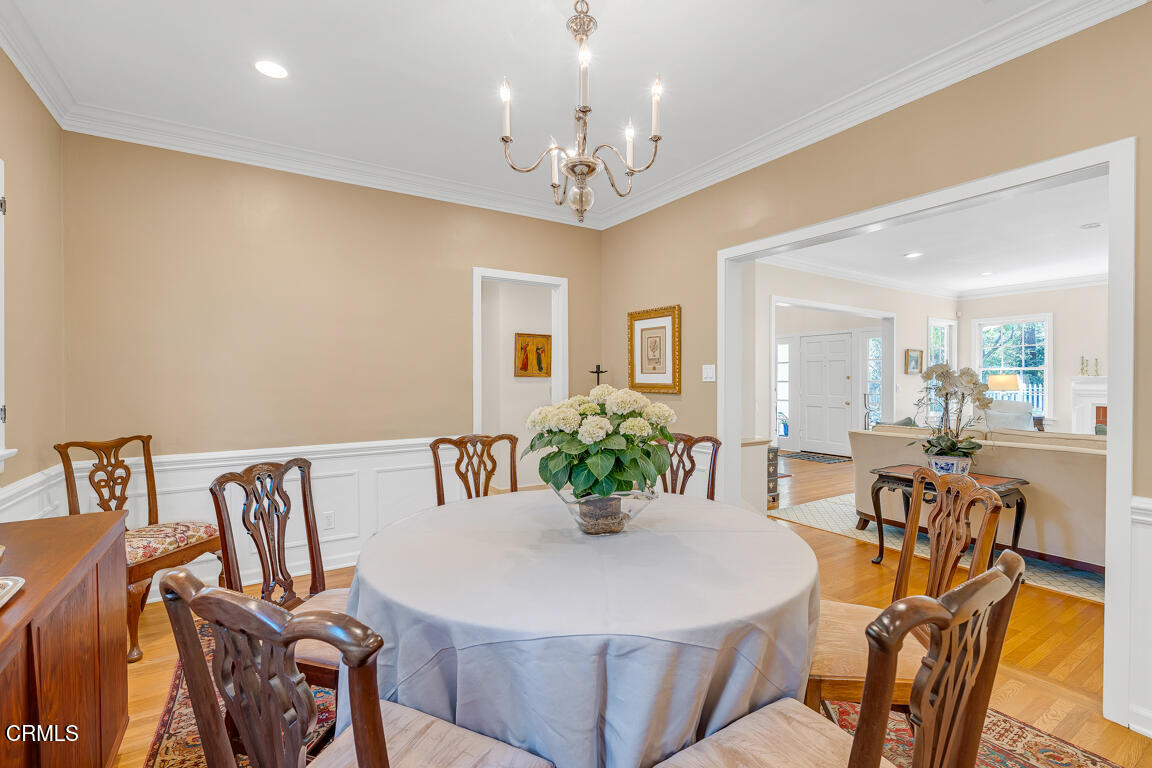 1333 Lida Street Pasadena, CA 91103 - Photo 7 of 38 a view of a dining room with furniture and chandelier