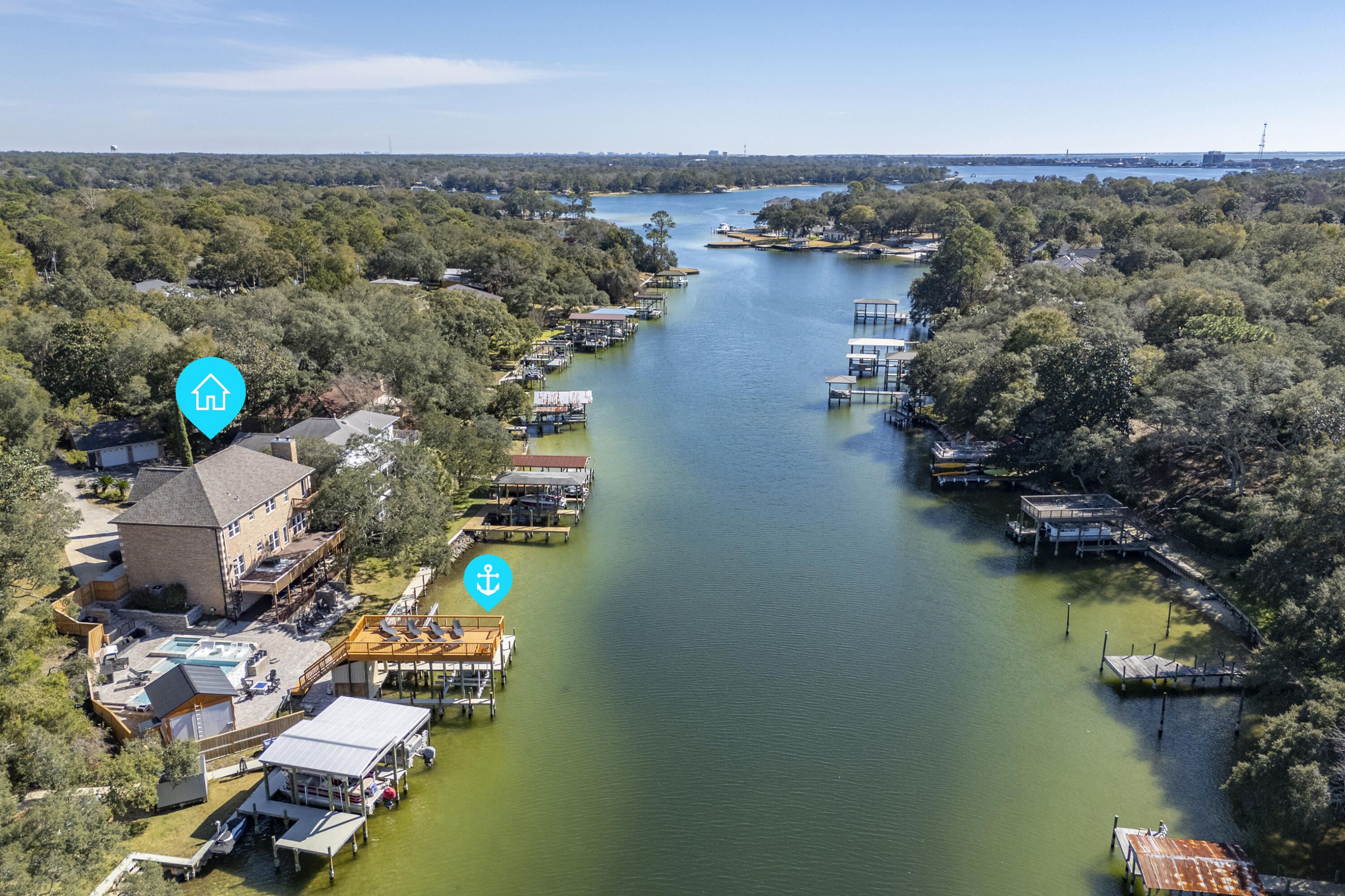 147 Eldredge Road Fort Walton Beach, FL 32547 - Photo 4 of 82 an aerial view of ocean and residential houses with outdoor space