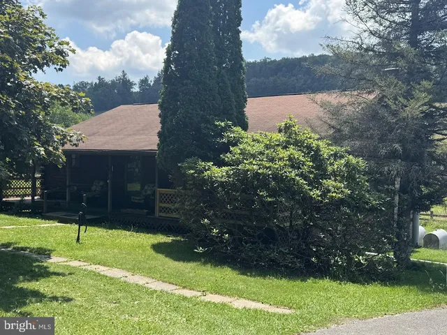 a view of a backyard