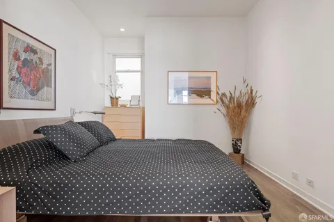 a view of a yard with plants and wooden fence