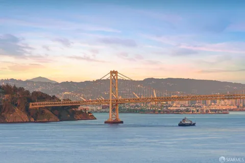 a view of a lake with a mountain