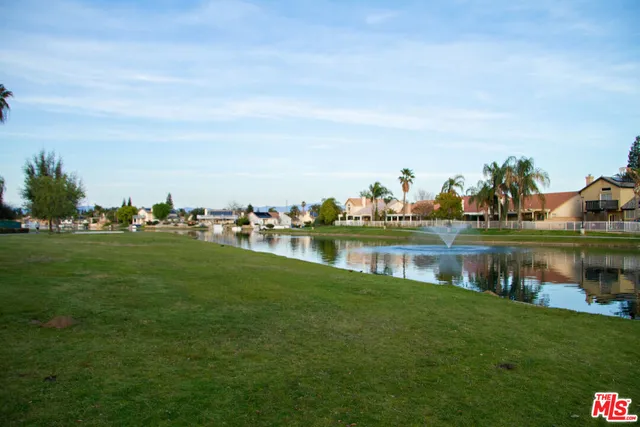 a view of a lake with houses