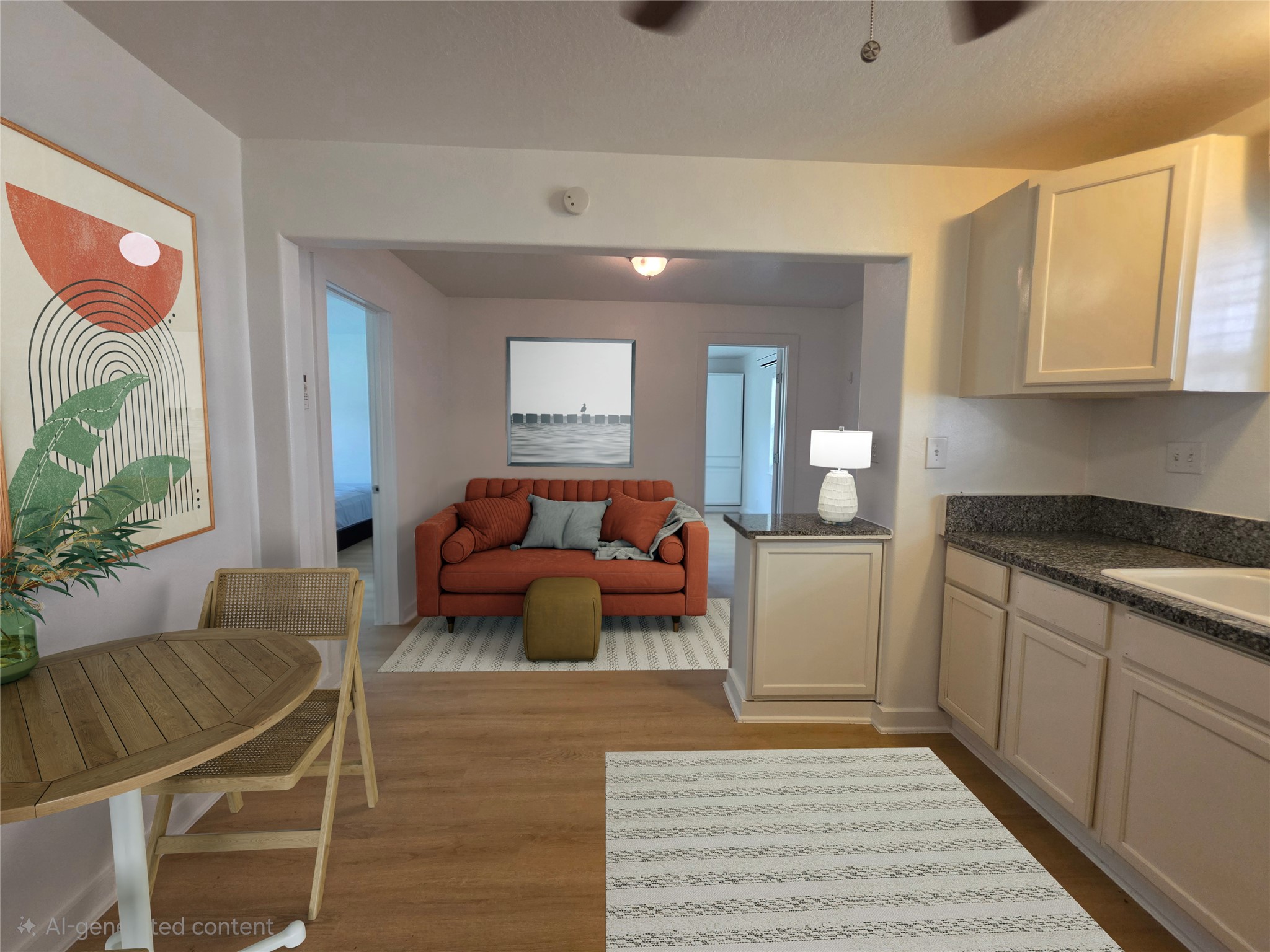 305 Miles Road, Unit A Bacliff, TX 77518 - Photo 5 of 14 Unit A Sitting area open to kitchen and dining.
Virtually Staged