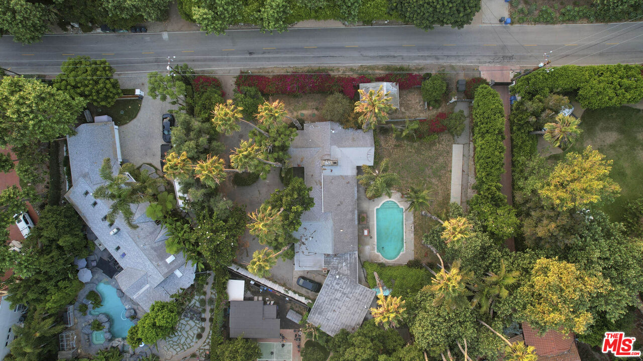 6414 Bonsall Drive Malibu, CA 90265 - Photo 66 of 75 an aerial view of a house with a garden
