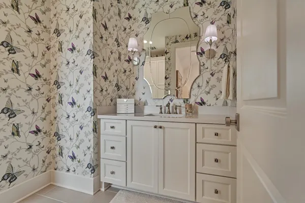 a view of livingroom with stairs and furniture