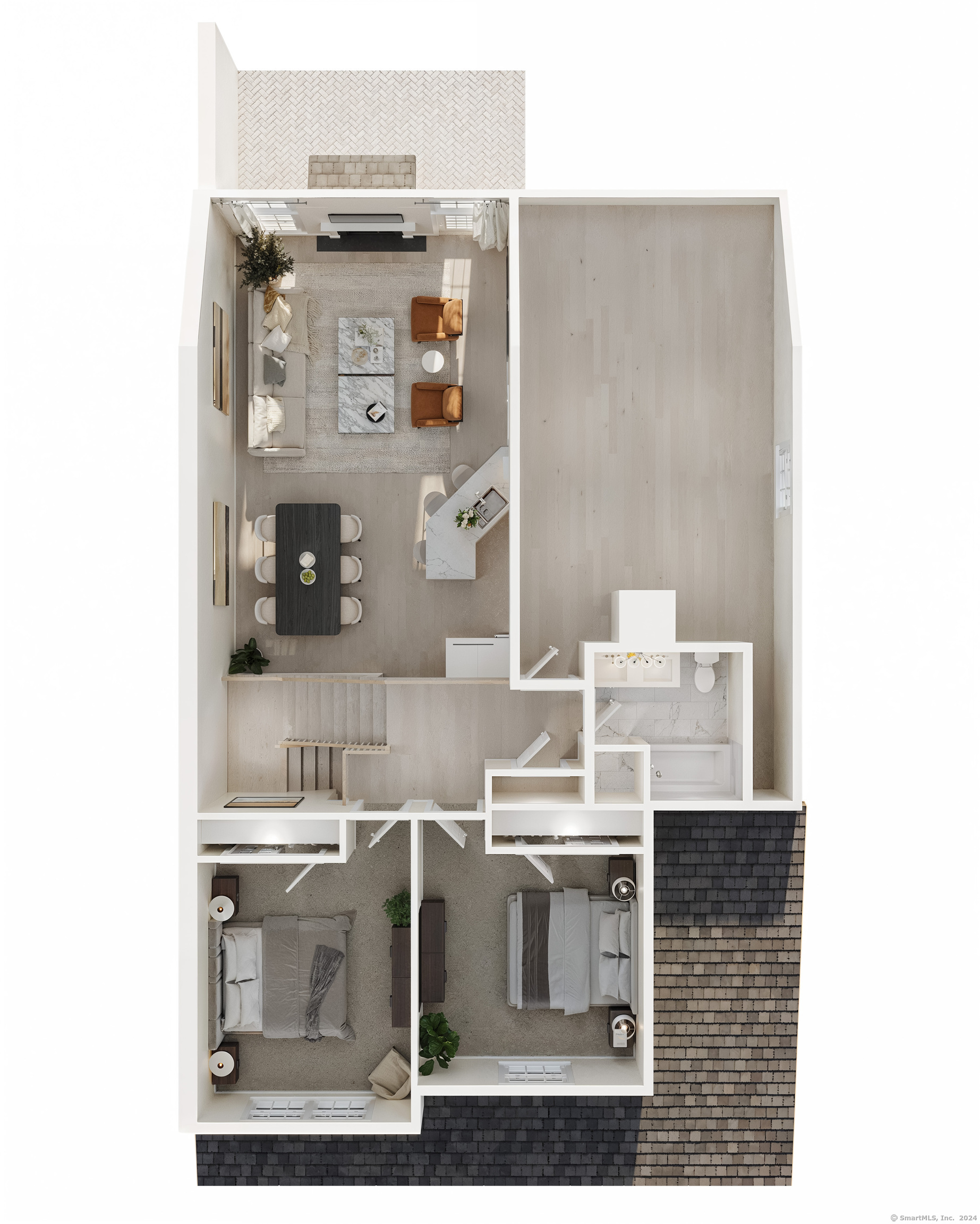North Benson Road, Unit 44 Middlebury, CT 06762 - Photo 8 of 9 Second Floor Layout / Option to Finish Bonus Space