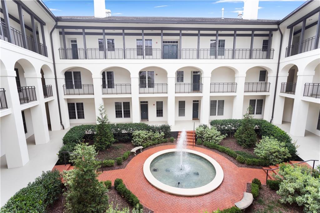 3101 Howell Mill Road Northwest, Unit 123 Atlanta, GA 30327 - Photo 1 of 1 Unit 123 is on the first floor in the center with a direct view of the fountain.
