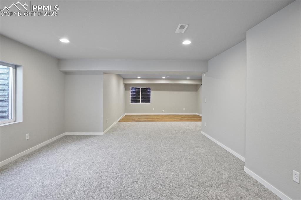 11848 Alydar Loop Colorado Springs, CO 80921 - Photo 40 of 50 Below grade area featuring carpet, recessed lighting, and baseboards