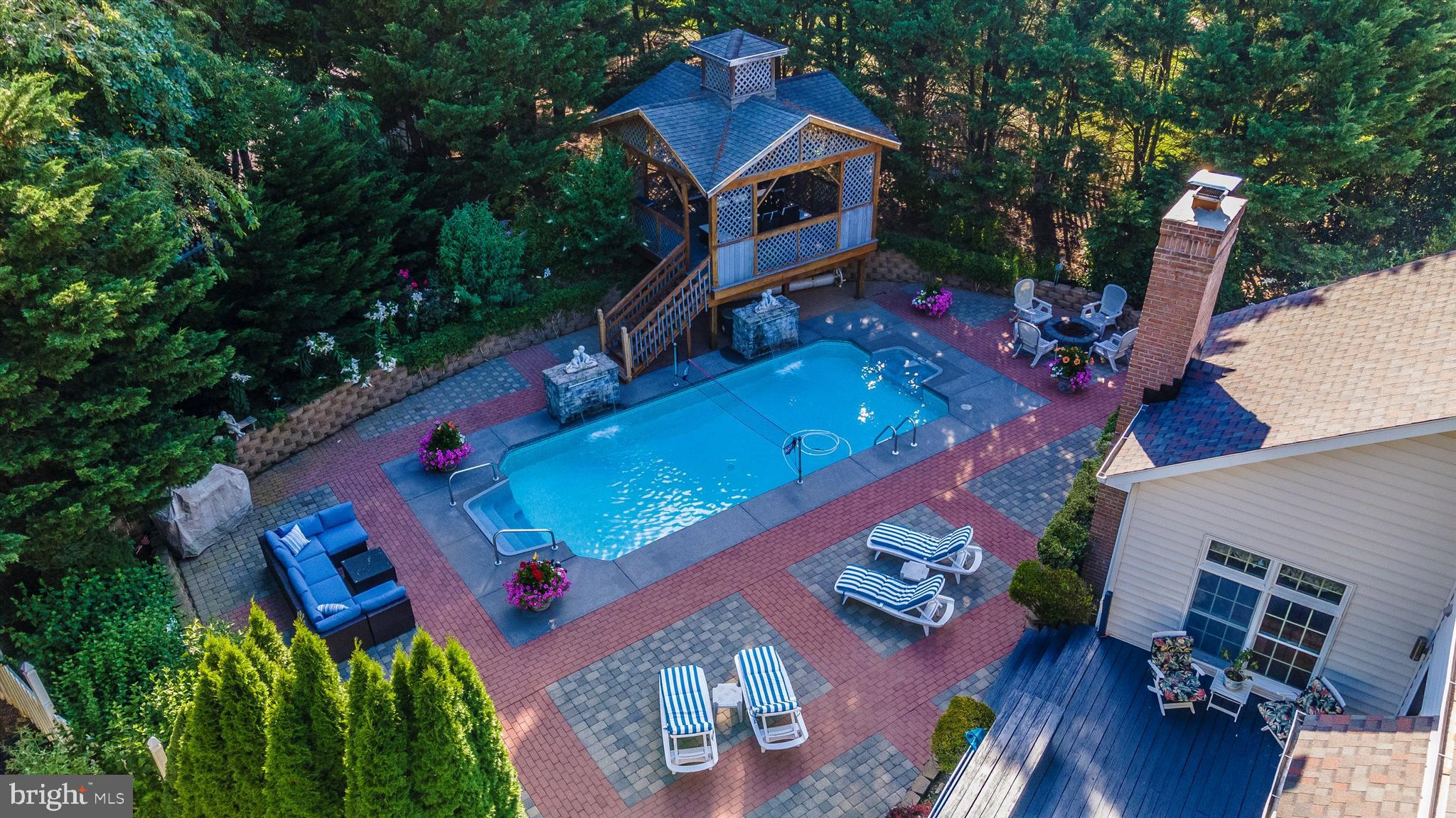 3485 Lawndale Road Reisterstown, MD 21136 - Photo 44 of 59 Aerial Pool/Deck/Gazebo
