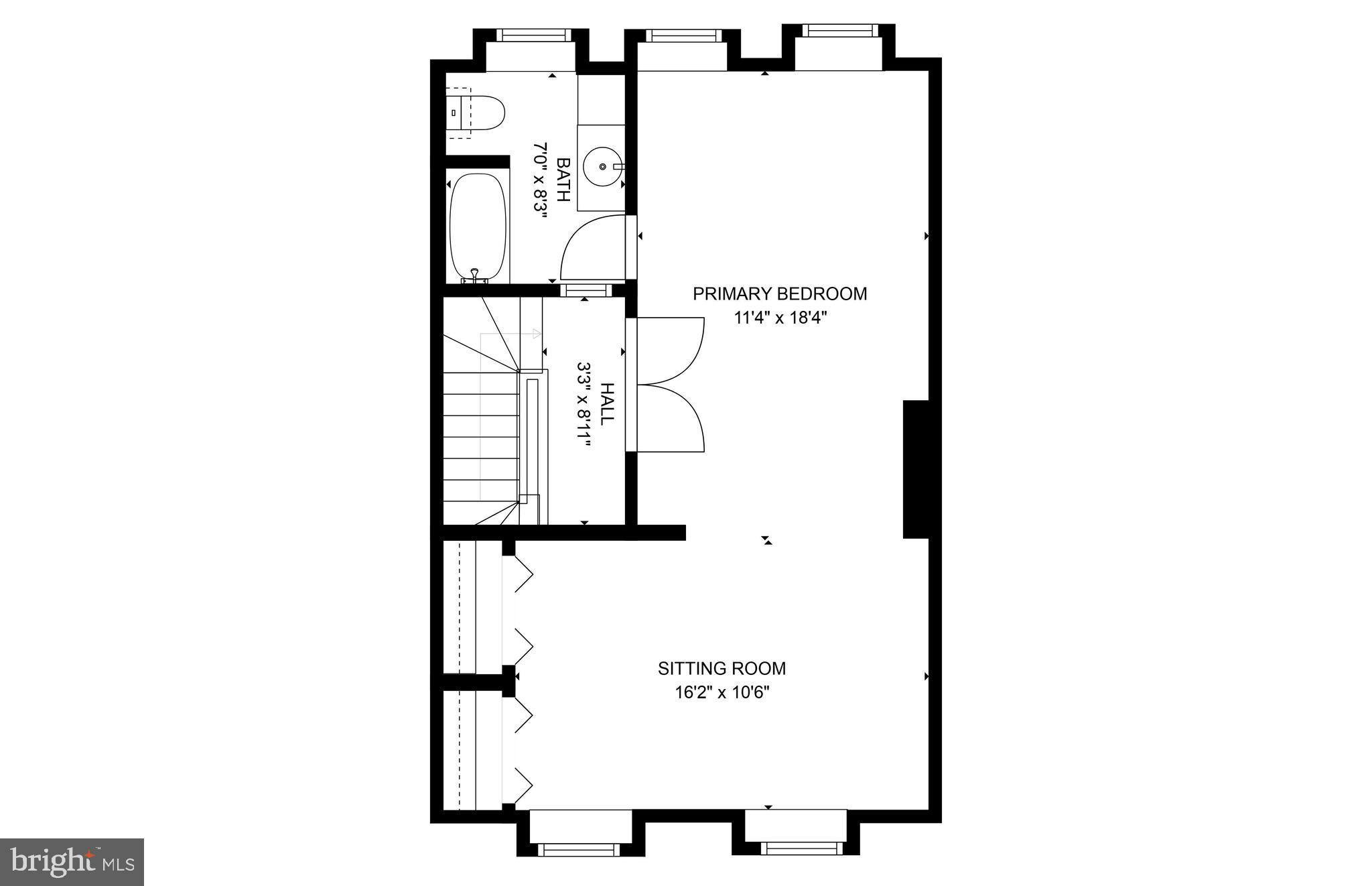 404 7th Street Northeast Washington, DC 20002 - Photo 54 of 55 Top Floor Plan