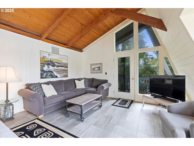 a view of a lake with a outdoor space