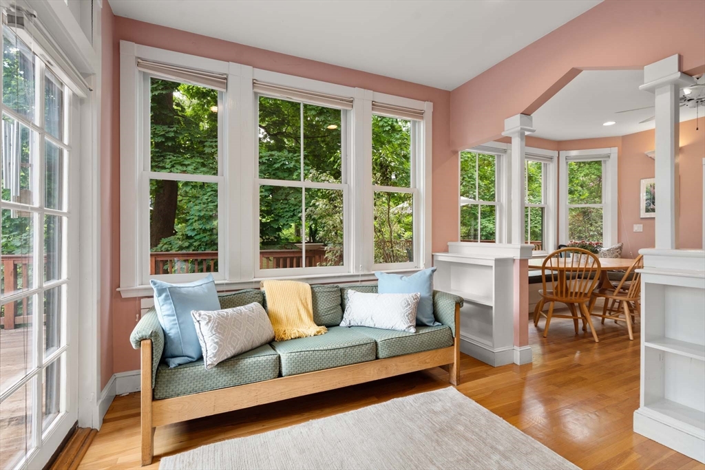 121 Bishopsgate Road Newton, MA 02459 - Photo 14 of 34 a living room with furniture and a large window