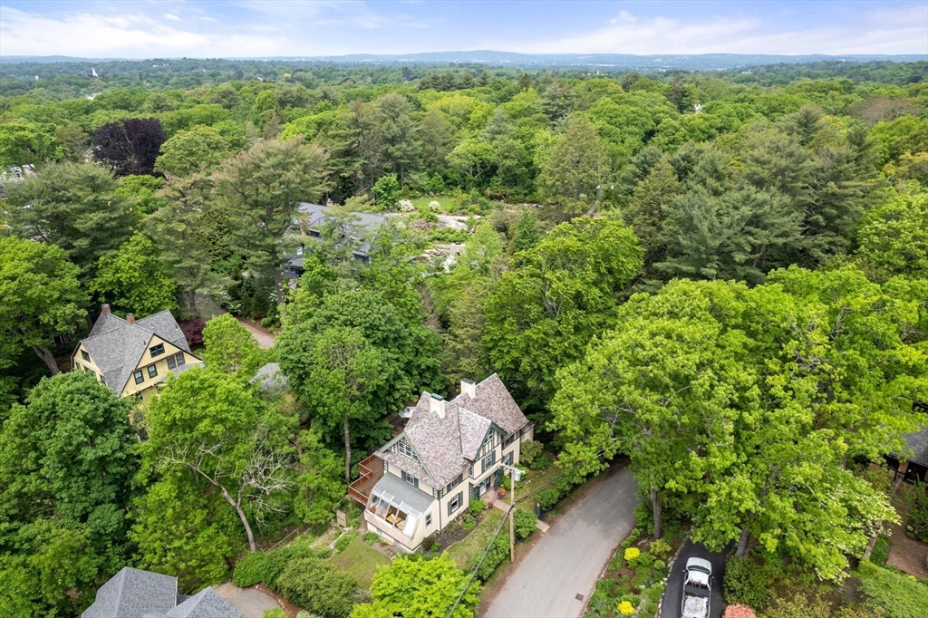 121 Bishopsgate Road Newton, MA 02459 - Photo 31 of 34 an aerial view of a house with a yard