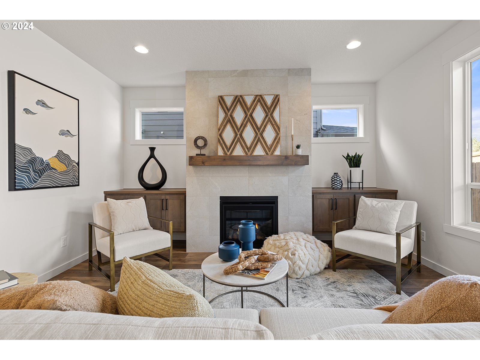918 Northwest 178th Street Ridgefield, WA 98642 - Photo 22 of 47 a living room with furniture and a fireplace