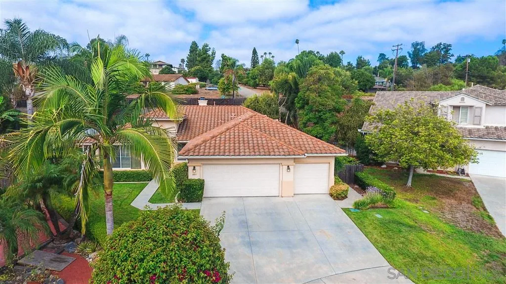 805 La Rue Avenue Fallbrook, CA 92028 - Photo 24 of 25 a aerial view of a house with a yard and potted plants