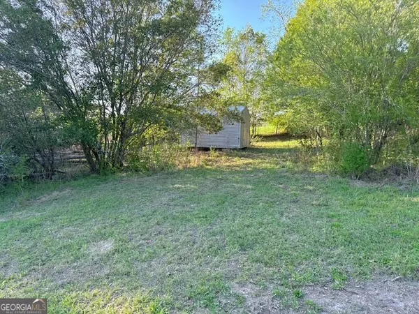 a big yard with large trees