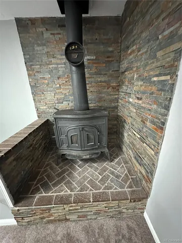 a close view of fireplace