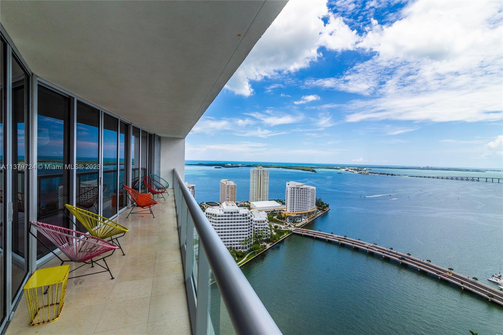 495 Brickell Avenue, Unit 3603 Miami, FL 33131 - Photo 32 of 48 a view of a balcony with chairs