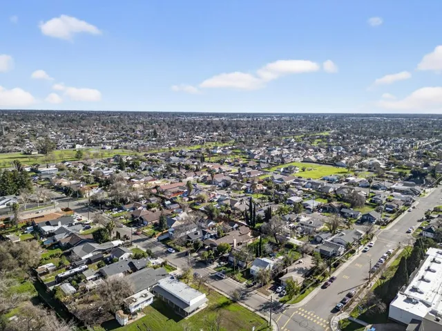an aerial view of a city