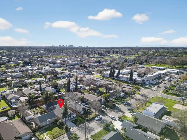 an aerial view of a city