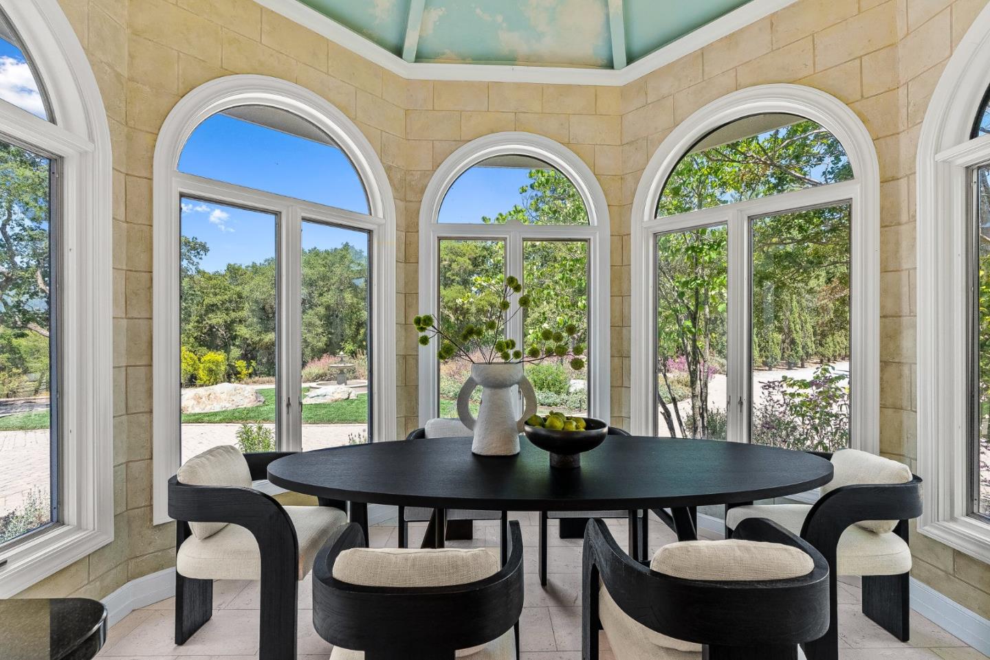 1142 Moore Road Woodside, CA 94062 - Photo 16 of 56 a view of a dining room with furniture window and outside view