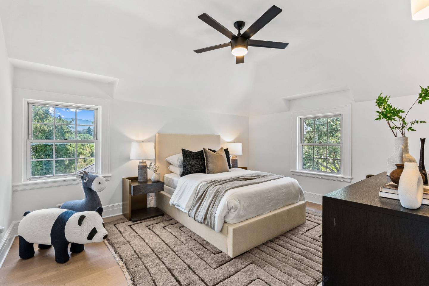 1142 Moore Road Woodside, CA 94062 - Photo 29 of 56 a bedroom with a bed and a window