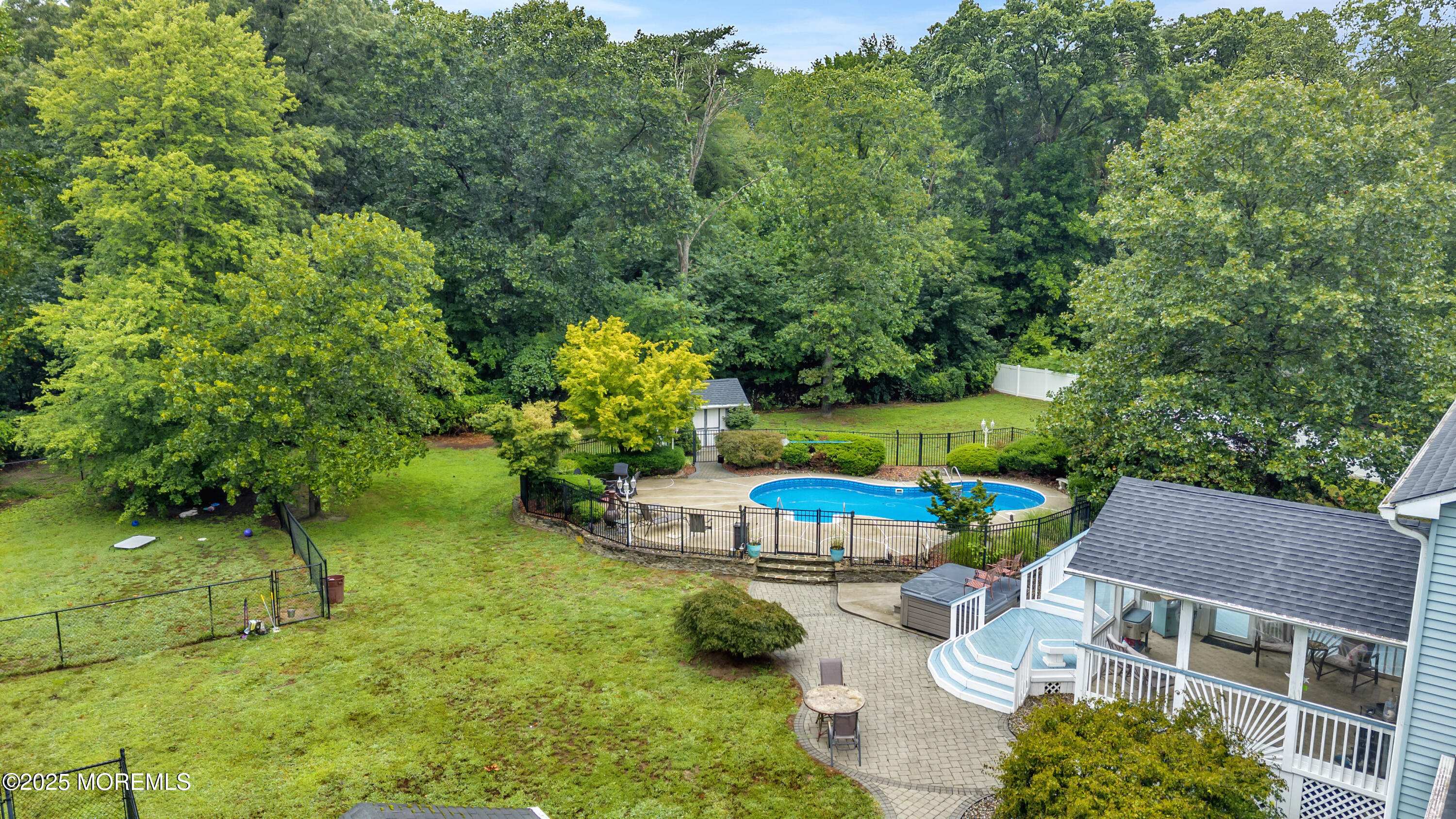 4 Cranberry Court Cream Ridge, NJ 08514 - Photo 47 of 51 an aerial view of a house with swimming pool garden and patio