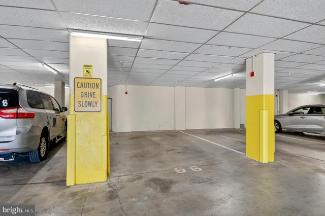 a view of a room with storage