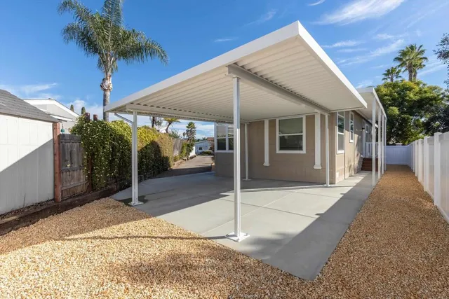 a view of a house with a patio