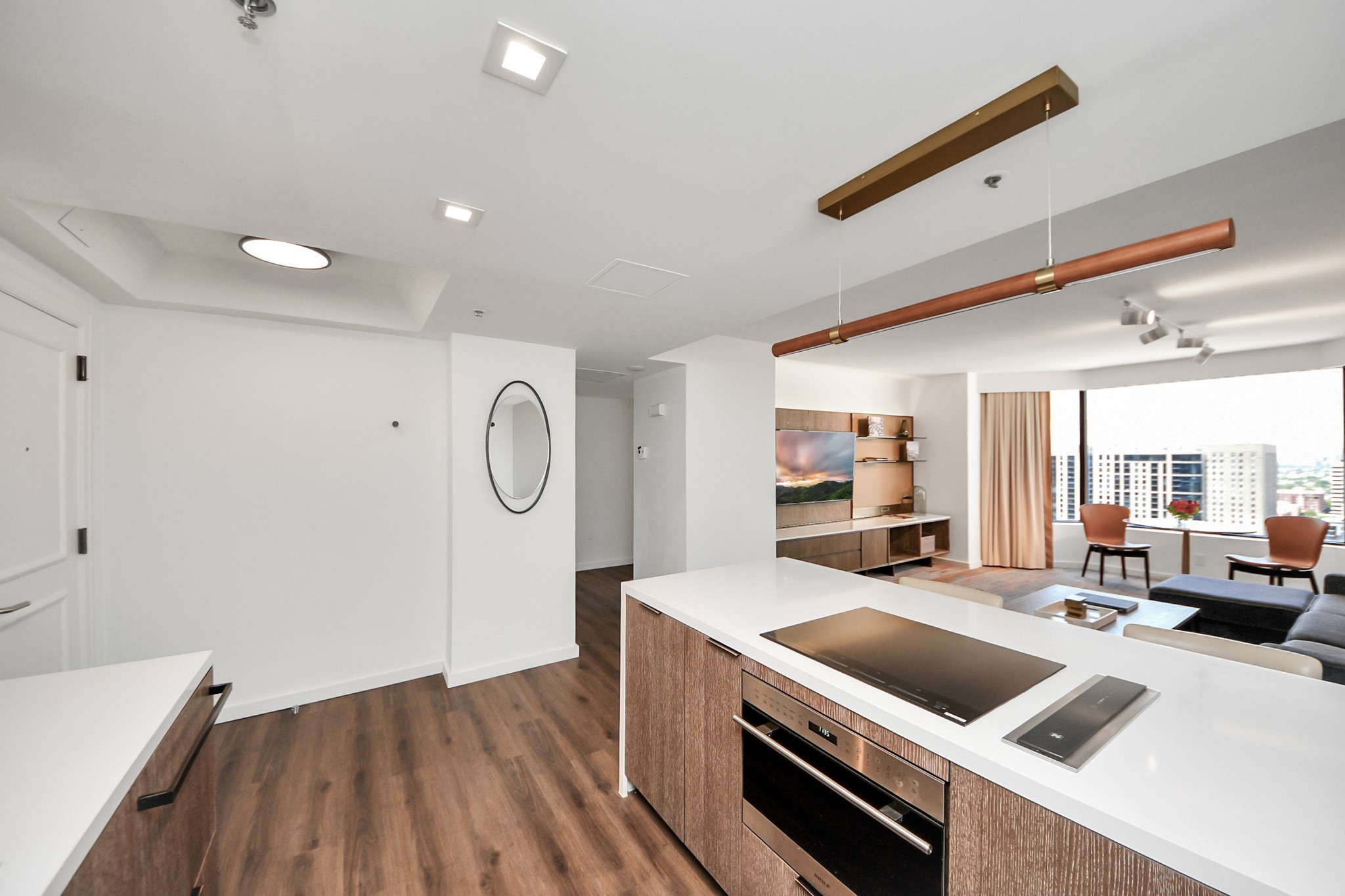 1300 Lamar Street, Unit T8 Houston, TX 77010 - Photo 6 of 48 a kitchen with a stove and a refrigerator
