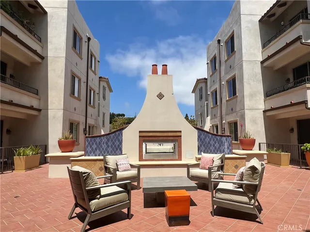 a outdoor space with patio furniture