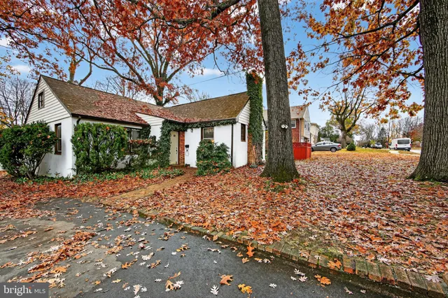 a tree in front of a white house