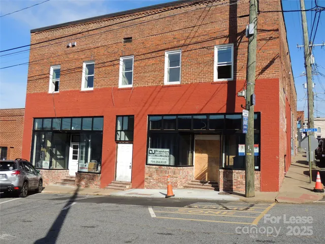 a building with a sign on the side of it