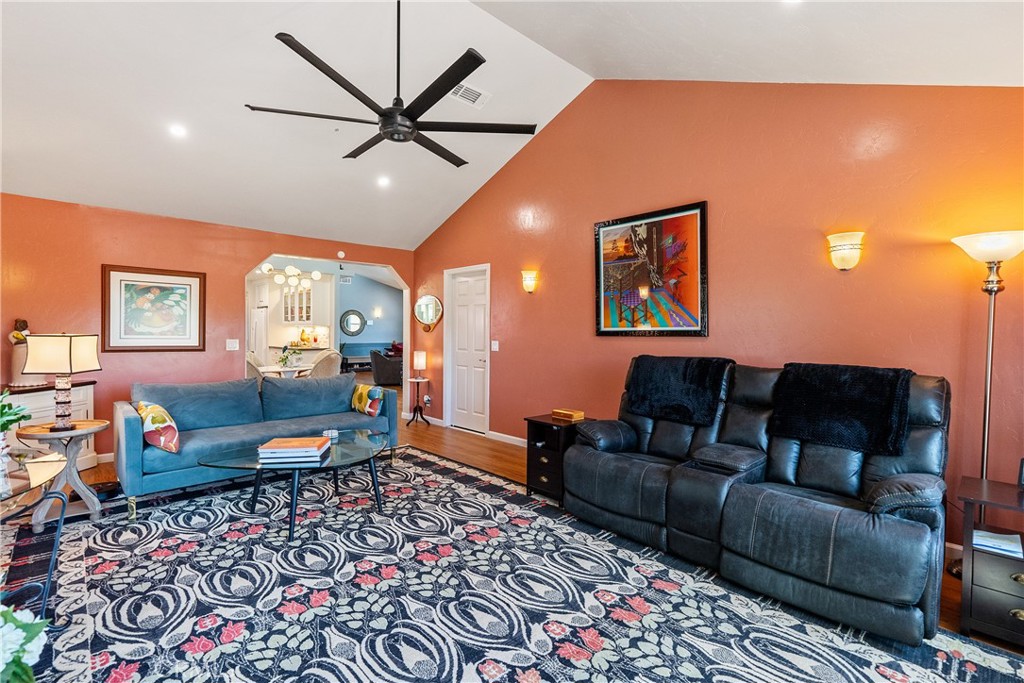 7215 San Gabriel Road Atascadero, CA 93422 - Photo 25 of 74 a living room with furniture and a ceiling fan