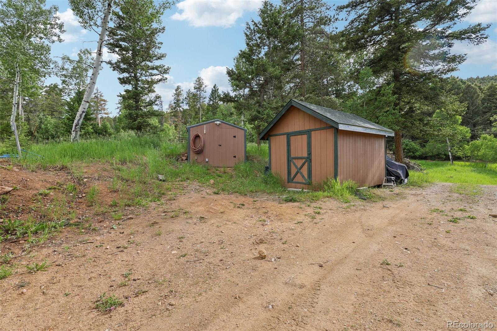 20033 Silver Ranch Road Conifer, CO 80433 - Photo 37 of 43 a view of a dry yard with wooden fence
