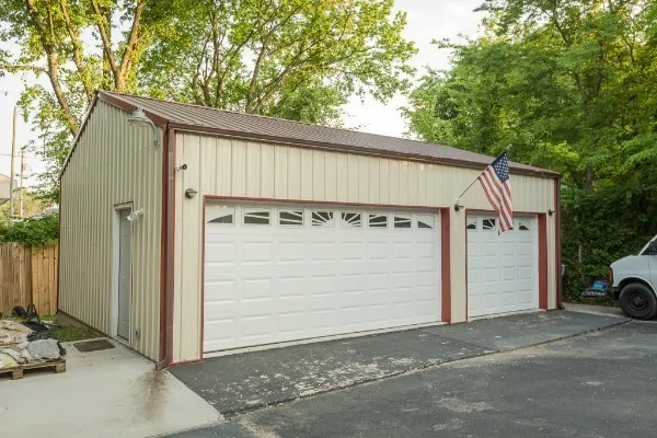 a view of a garage