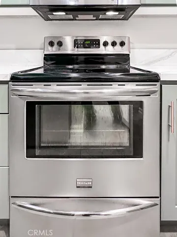 a stove with granite top