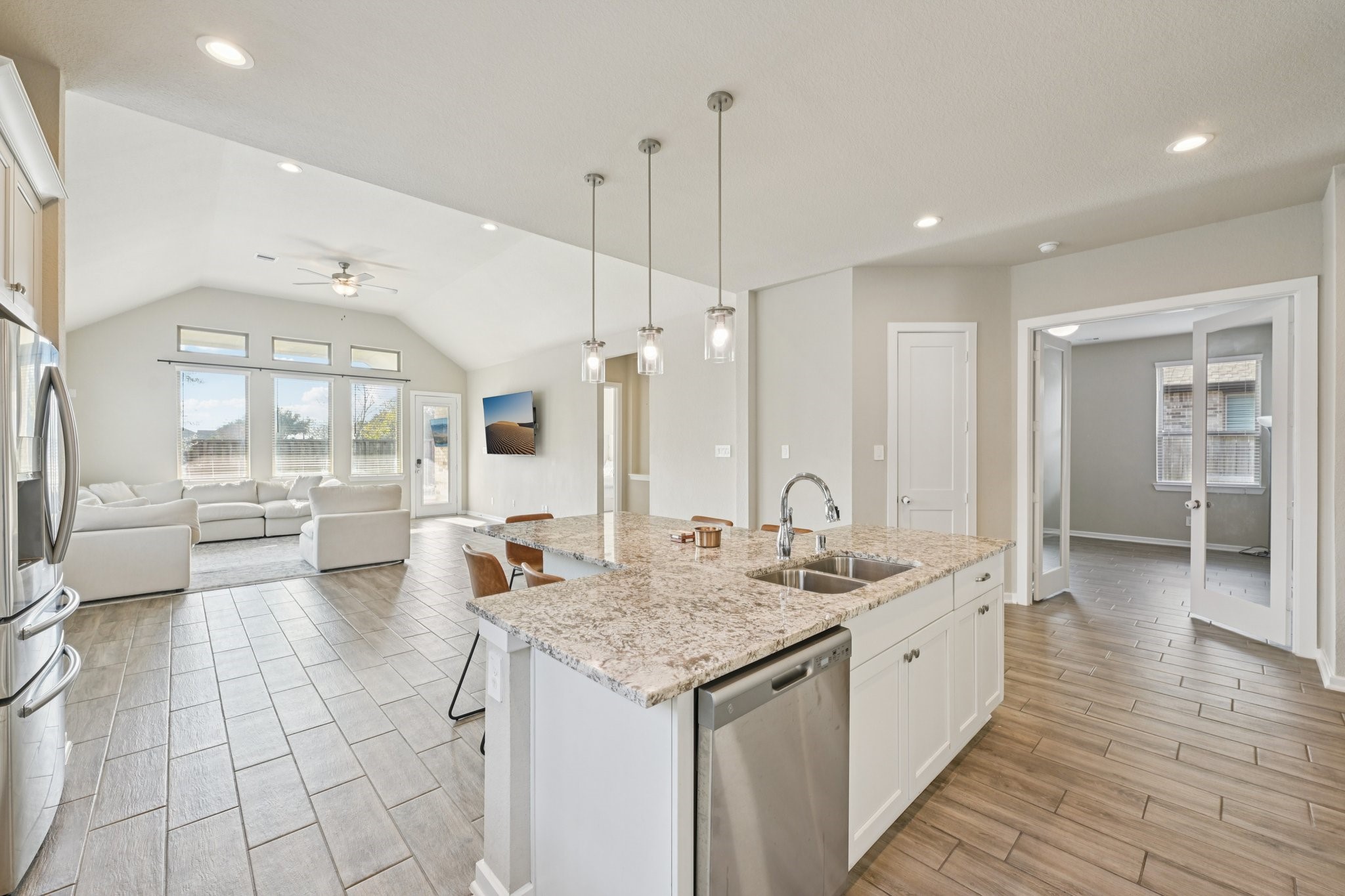 4734 Franklin Way Iowa Colony, TX 77583 - Photo 19 of 33 Open concept kitchen facing the living room & office space