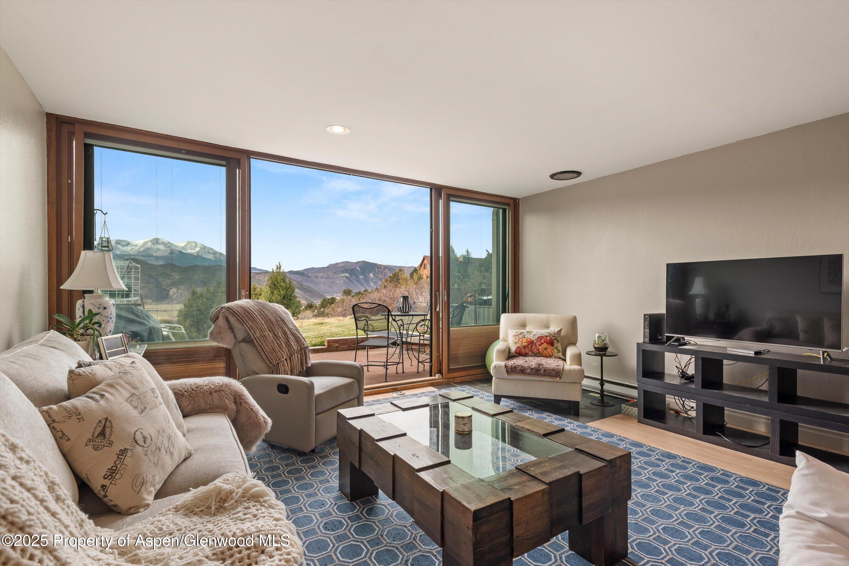 805 Pinon Drive, Unit 4 Basalt, CO 81621 - Photo 2 of 20 a living room with furniture and a flat screen tv