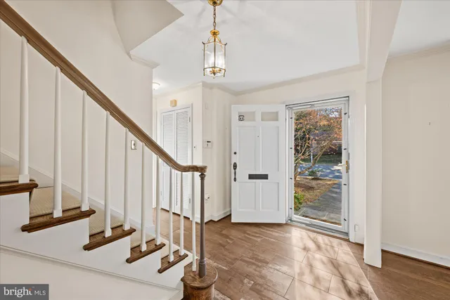 a view of an entryway with staircase