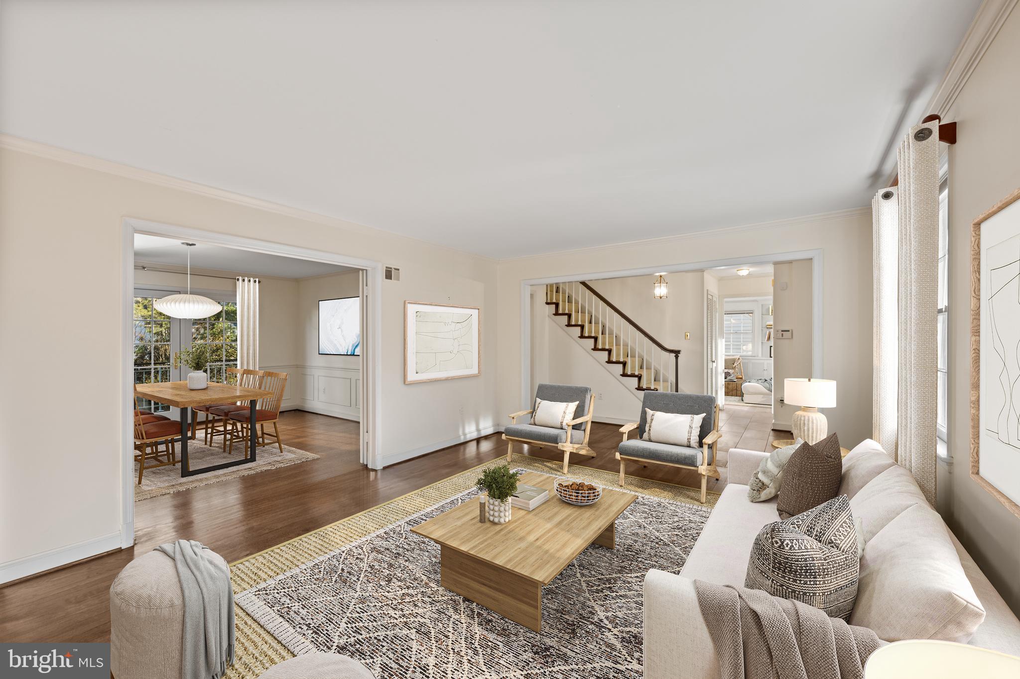 4238 50th Street Northwest Washington, DC 20016 - Photo 9 of 55 a living room with furniture and wooden floor