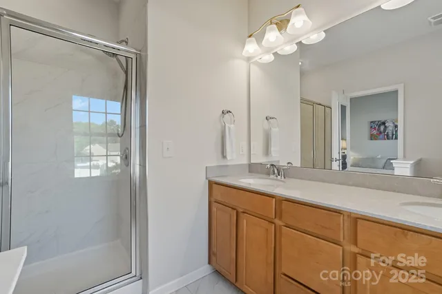 a bathroom with a shower